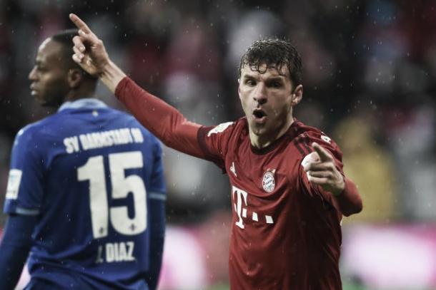 Thomas Muller marcou pela 17ª vez na Bundesliga (Foto: Christof Stache/Getty Images)