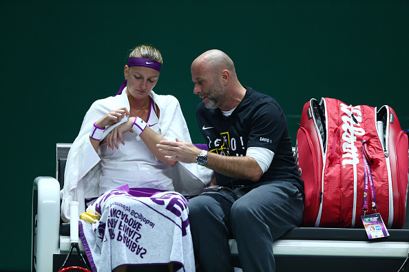 Petra Kvitova and former coach Dsvid Kotyza at the WTA Tour Championships in Singapore (Photo:Getty Images) 