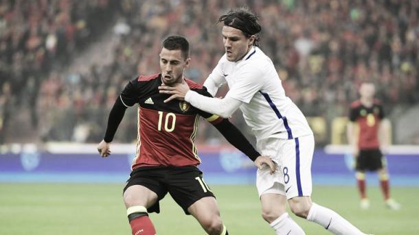 Above: Chelsea's Eden Hazard in action for Belgium | Photo: Sky Sports