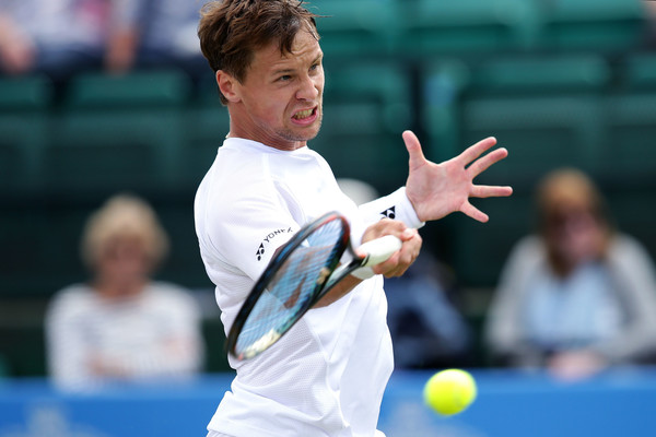 Berankis crushes a forehand. Photo: Daniel Smith/Getty Images