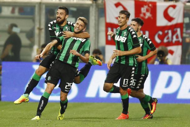 Berardi and co. celebrate the opening goal in the tie | Photo: