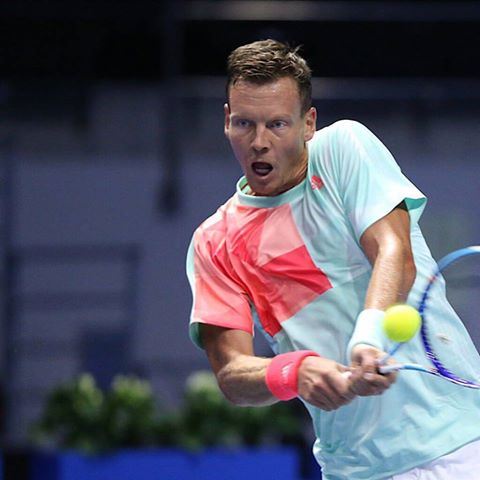 Tomas Berdych drills a backhand during his semifinal loss. Photo: St. Petersburg Open