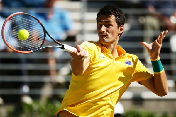 Tomic in action for Australia in the Davis Cup World Group playoffs (Photo: Matt King/Getty Images AsiaPac)