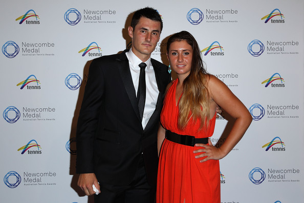 Bernard and Sara Tomic arrive prior to the 2013 Newcombe Medal at Crown Palladium. | Photo: Robert Prezioso/Getty Images AsiaPac