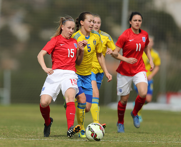 Beth Mead has been capped at the youth levels but will she ever meet the criteria to play for Sampson? (Photo credit: Matthew Ashton/Getty)