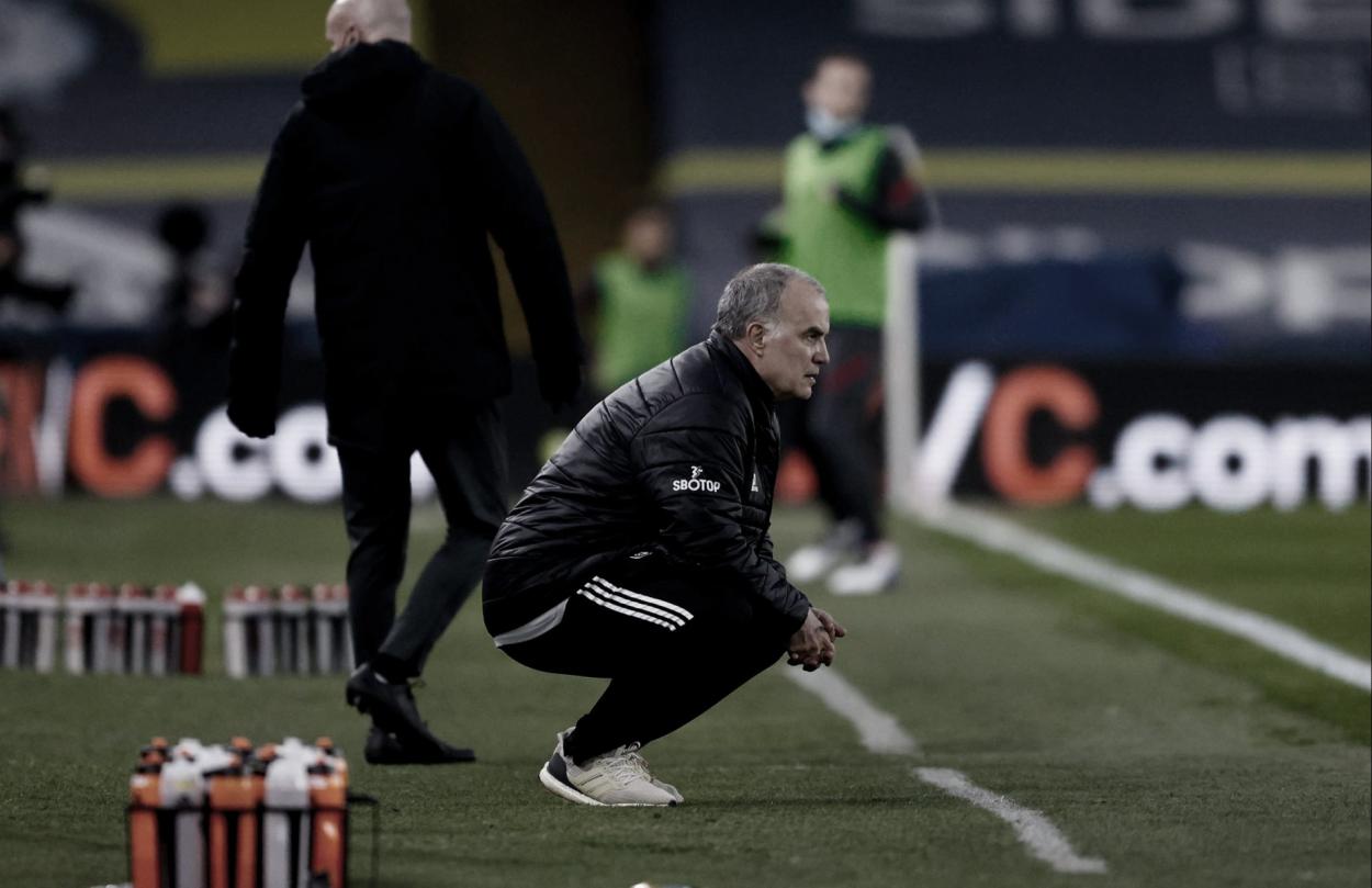Marcelo Bielsa vs Liverpool. Foto: Leeds United.