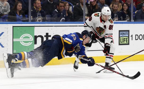 The St. Louis Blues dropped a tough game which had playoff implications to the Blackhawks. (Photo: AM 970 The Answer)