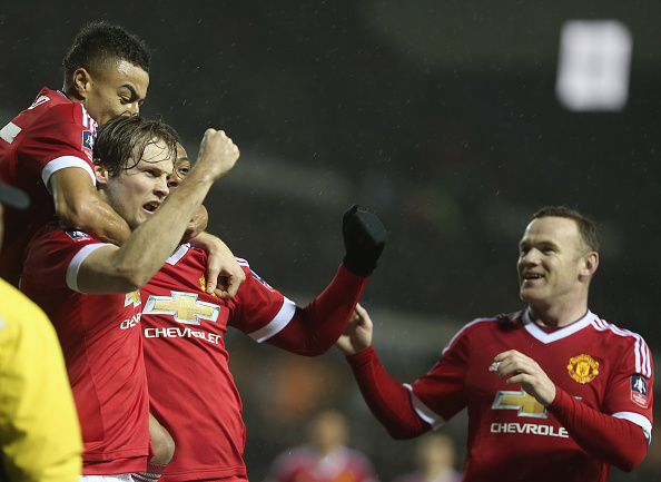 Daley Blind celebrates his goal | Photo: Matthew Peters/Manchester United via Getttty Images Sport