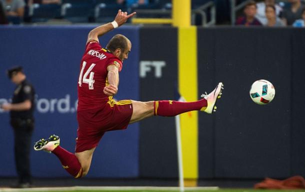 Real Salt Lake center forward Yura Movsisyan (center) has been on fire for RSL over the last couple months. Photo credit: Michael Stewart/Getty Images Sport