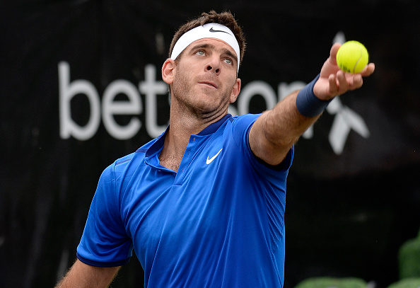 Del Potro serves during his semifinal defeat at the Mercedes Cup against Philipp Kohlschreiber (Getty/Bongarts/Daniel Kapotch)