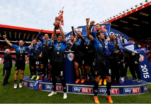 Bournemouth celebrate their Championship title win | Photo: AFC Bournemouth