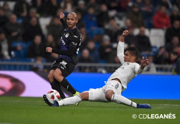 Braithwaite en el partido de ida | Foto: cdleganes.com