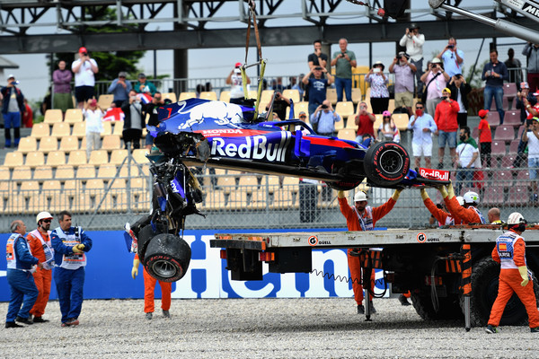 Así quedó el coche de Hartley tras el accidente en los Libres 3. Fuente: Getty Images