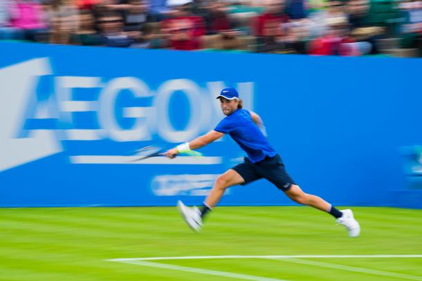 Broady felt certain that the ball was out on his second match point. Photo: LTA