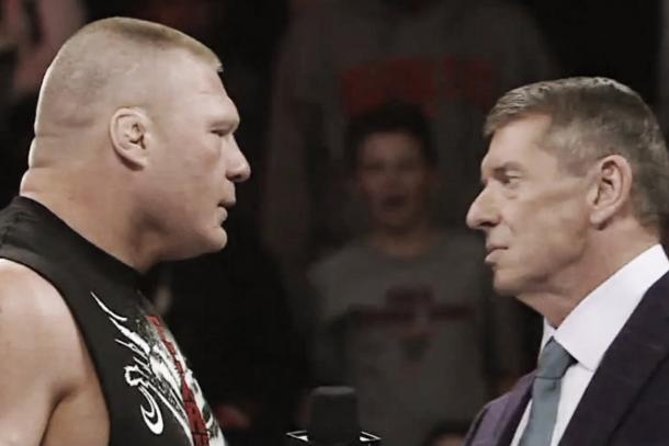Mr McMahon's genius could be a factor in keeping Lesnar in WWE (image: cagesideseats.com)