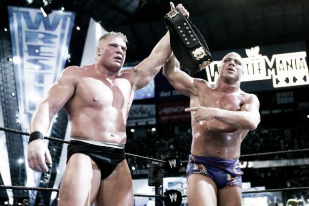 Could Kurt Angle return to take out some unfinished Business in Brock Lesnar? source: Bleacher Report
