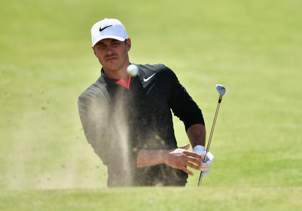 This hole-out from the bunker on 17 gave Koepka a share of the first-round lead/Photo: Stuart Franklin/Getty Images Europe