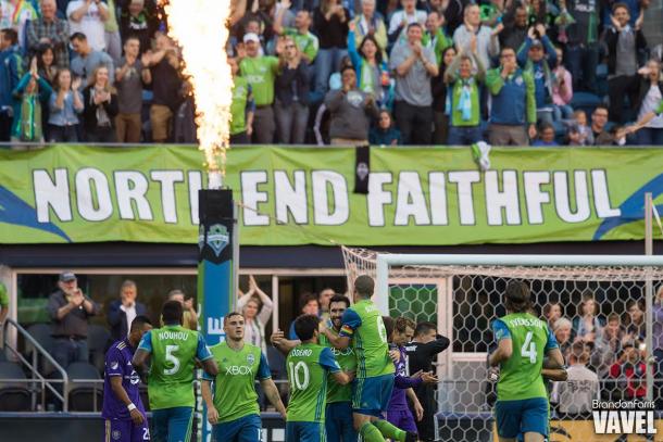 Will Bruin and the Sounders opened the scoring in the 19th minute | Source: Brandon Farris - VAVEL USA