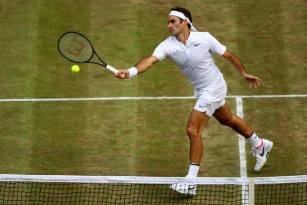 Roger Federer will look to frequently come into the net in the final (Getty/