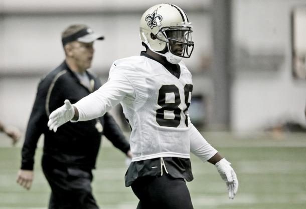 Mientras se recupera de una lesión, Dez Bryant podría ser el mejor refuerzo de los Saints (Imagen: Saints.com)