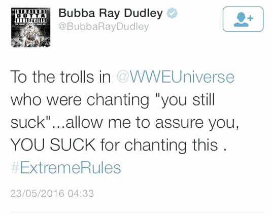 Bubba Ray made his point clear. Photo- Twitter.com