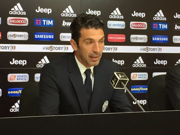 Gigi Buffon oggi in conferenza, twitter @juventusfc