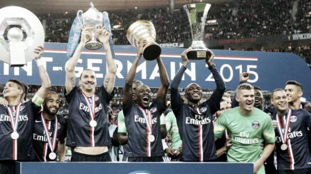 Tres trofeos cosechó el PSG en Francia para alegría de su afición. Foto: (psg.fr)