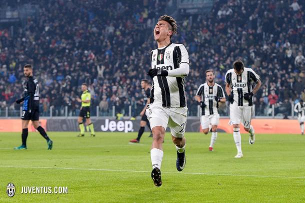 Dybala celebra con emoción el 1-0 | Foto: Juventus FC