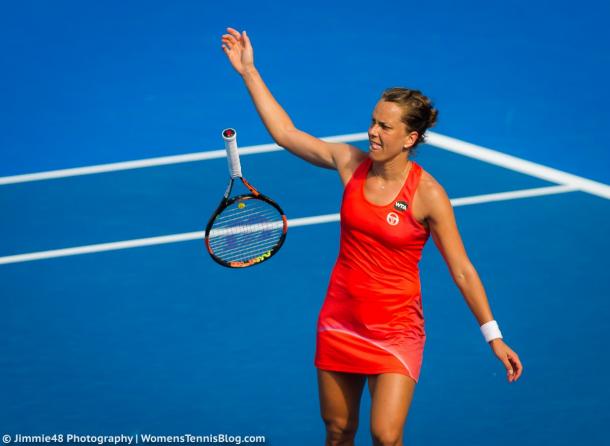 Barbora Strycova being frustrated with herself | Photo: Jimmie48 Tennis Photography