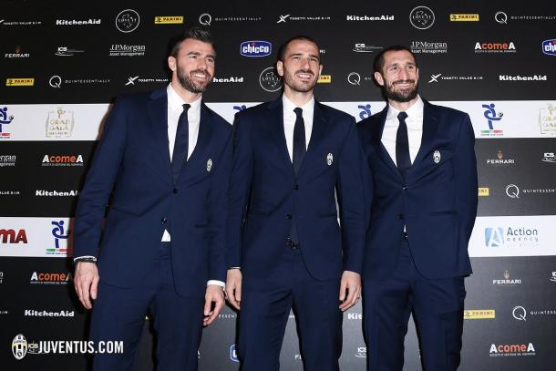 Barzagli, Bonucci e Chiellini. | Fonte immagine: Juventus.com