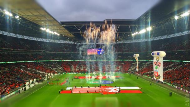 Ambiente de Wembley antes del partido. @EFLCup