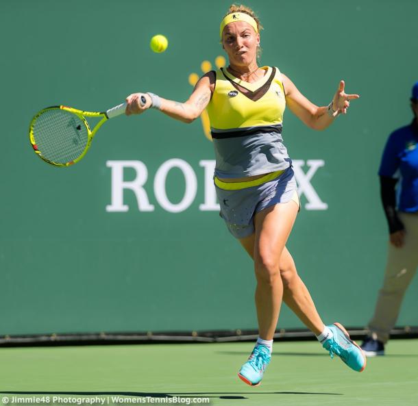 Svetlana Kuznetsova hits a forehand in her fourth round | Photo: Jimmie48 Tennis Photography