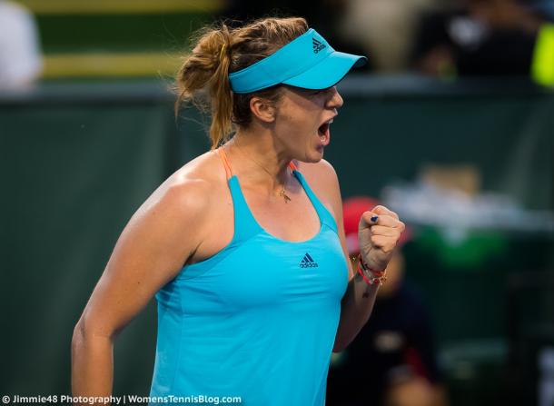 Anastasia Pavlyuchenkova in her match against Strycova | Photo: Jimmie48 Tennis Photography