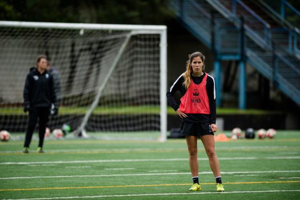 Johnson pictured during pre season training for the Reign | Source: thebold.net