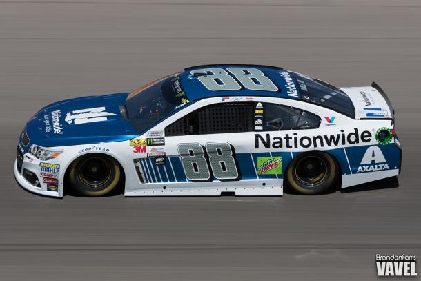 A shot of Dale Earnhardt Jr. at Las Vegas.