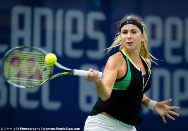 Belinda Bencic playing in her last tournament before her wrist injury | Photo: Jimmie48 Tennis Photography