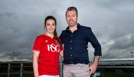 Arthur and Kirk (L and R) pose for the cameras after the former's move was announced. | Image credit: Bristol City Women.