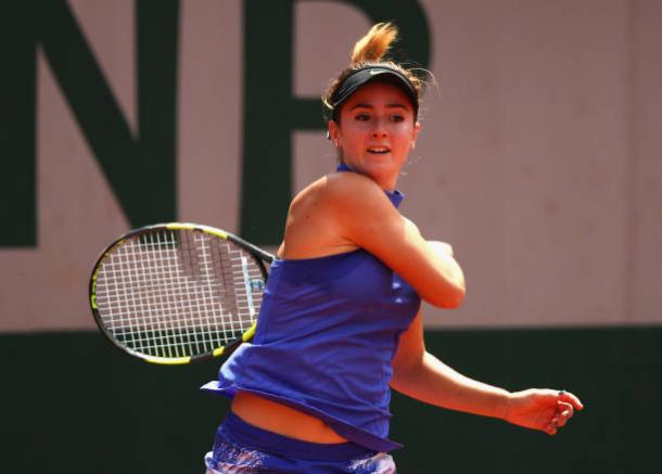 Catherine Bellis in action during her upset win over Kiki Bertens in the second round (Getty/Clive Brunskill)