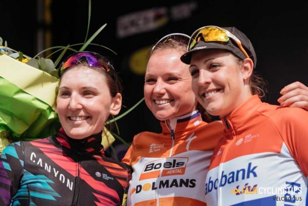 Blaak (M) celebrates another win. | Source: Cycling Tips