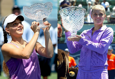 Chakvetadze had a solid American swing in summer of 2007, enacting a 12-match winning streak which saw her win titles in Cincinnati (left) and Stanford (right). Photos: Cincinnati (Matthew Stockman) and Stanfod (Sara Wolfram)