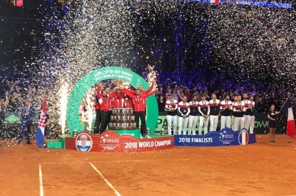 Croacia, último campeón en 2018 del antiguo formato de Grupo Mundial. Imagen: daviscup.com.