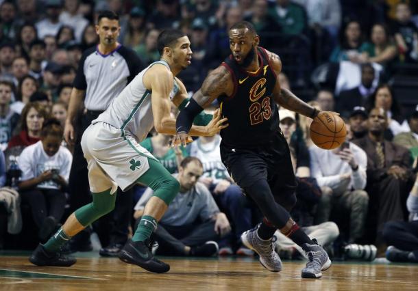 If the Cavaliers win this series, LeBron James will advance to his eight straight NBA Finals. Photo: Michael Dwyer/AP.