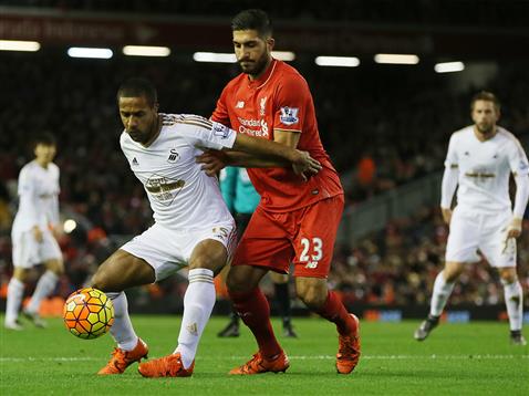 Swansea were much improved at Anfield on Sunday, but still unable to pick up any points. (Photo: Swansea City AFC)