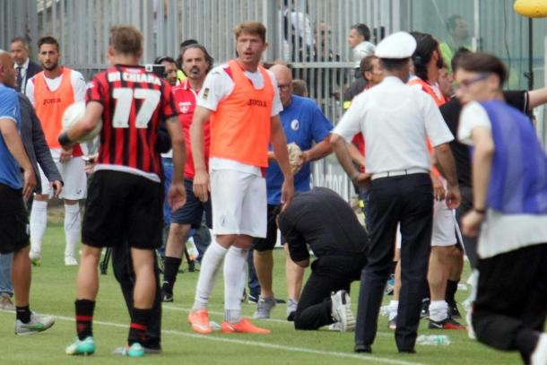 Gattuso was hit by a projectile | Photo: sportmediaset.mediaset.it