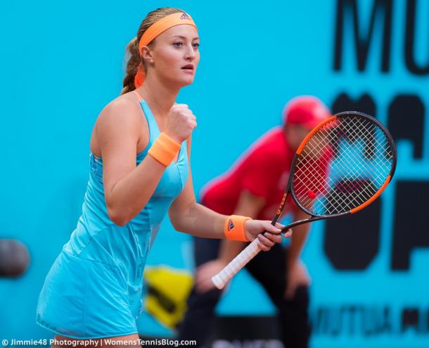 Mladenovic wraps up the first set | Photo: Jimmie48 Tennis Photography