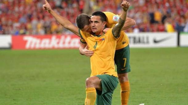 Cahill celebra su gol ante China | Foto: Federación australiana