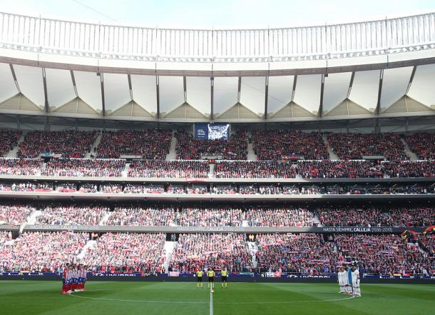 Sentido homenaje a Calleja, fallecido esta semana. Foto: Web oficial Atlético de Madrid