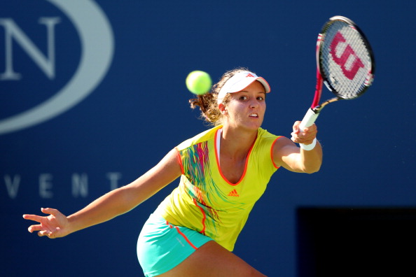 Robson rips a forehand winner in her upset victory over Kim Clijsters, which was Clijsters' final match of her career. Credit: Cameron Spencer/Getty Images