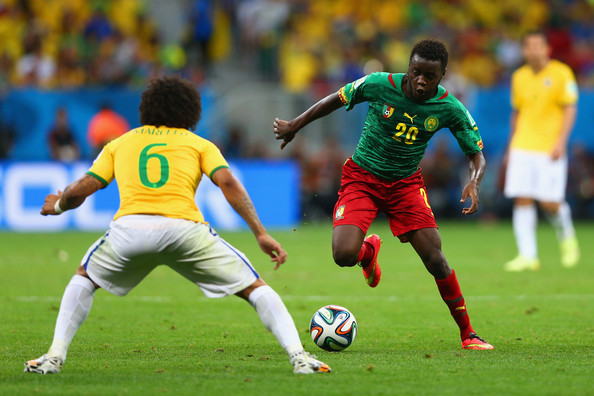 Salli taking on Brazil's Marcelo at the World Cup. | Photo: Zimbio