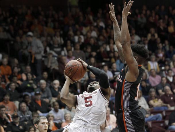 Johnson shook off a slow start to record a team-high 26 points in Winthrop's big win/Photo: Chuck Burton/Associated Press